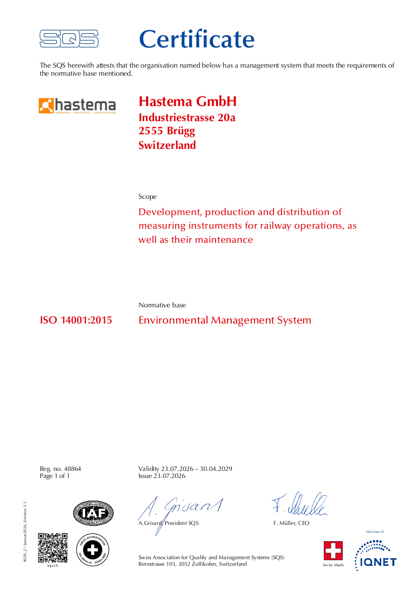 ISO 9001 and ISO 14001 certified, environmental policy